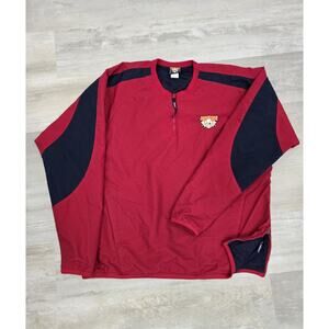 Cooperstown Dreams Park 1/4 Zip Lined Windbreaker Pullover Red/Navy - Men’s L